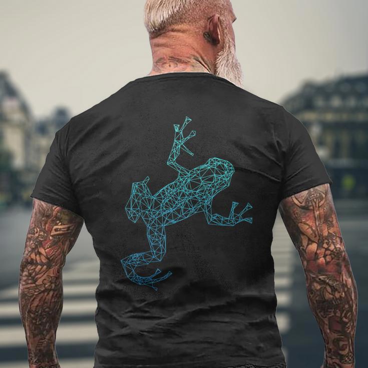 Frosch Pfeilgiftfrosch Grafik Blau Tiere T-Shirt mit Rückendruck Geschenke für alte Männer