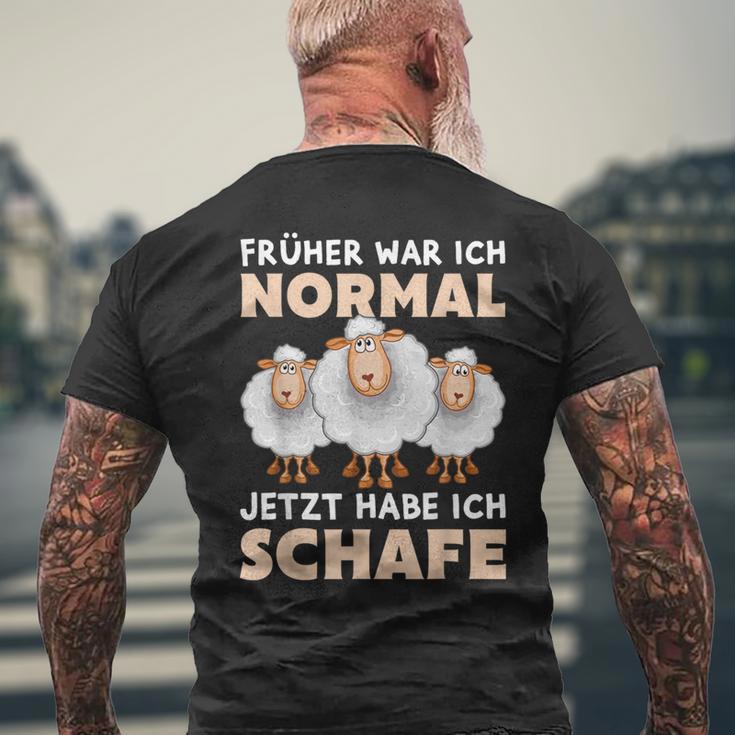 'Früher War Ich Norme Jetzt Habe Ich Schafe Bauer Schäfer T-Shirt mit Rückendruck Geschenke für alte Männer