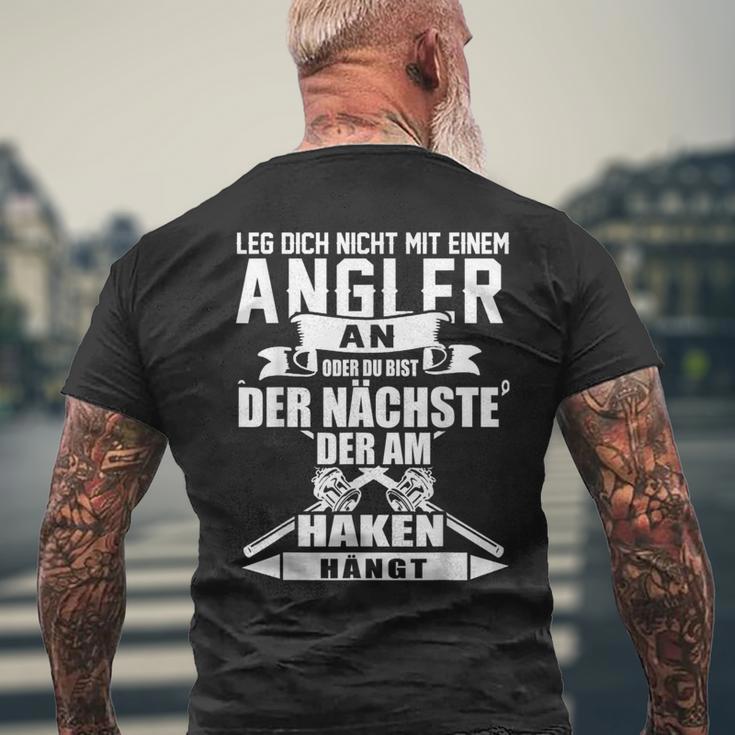 Angel Leg Dich Nicht Mit An Angler An T-Shirt mit Rückendruck Geschenke für alte Männer