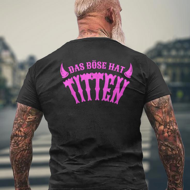 Das Böse Hat Titten German Langu T-Shirt mit Rückendruck Geschenke für alte Männer