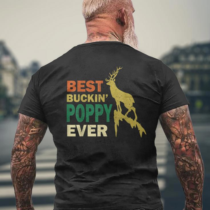 Fathers Day Hunting Best Buckin Poppy Ever Grandpa Men's T-shirt Back Print Gifts for Old Men