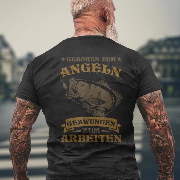 Fischer Saying Angel Liebe Geboren Zum Fngeln T-Shirt mit Rückendruck Geschenke für alte Männer