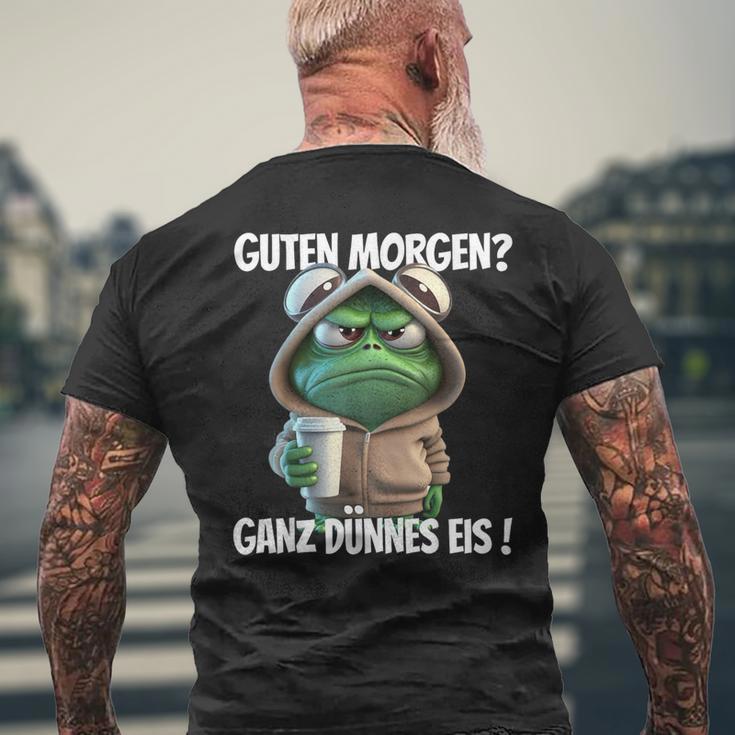 Guten Morgen Ganz Dünnes Eis Frog Motif T-Shirt mit Rückendruck Geschenke für alte Männer