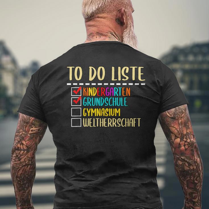 To Do List Kindergarten Primary School High School T-Shirt mit Rückendruck Geschenke für alte Männer