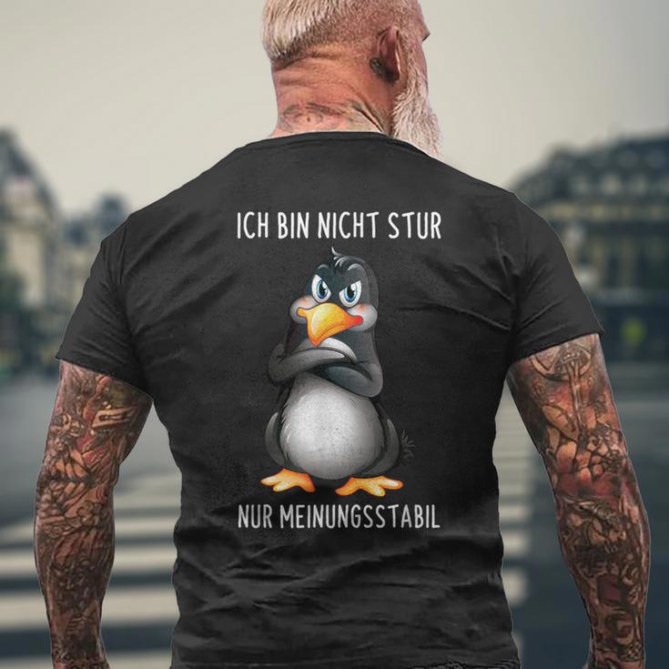 Penguin Ich Bin Nicht Stur Nur Meinungsstabil German Langu S T-Shirt mit Rückendruck Geschenke für alte Männer