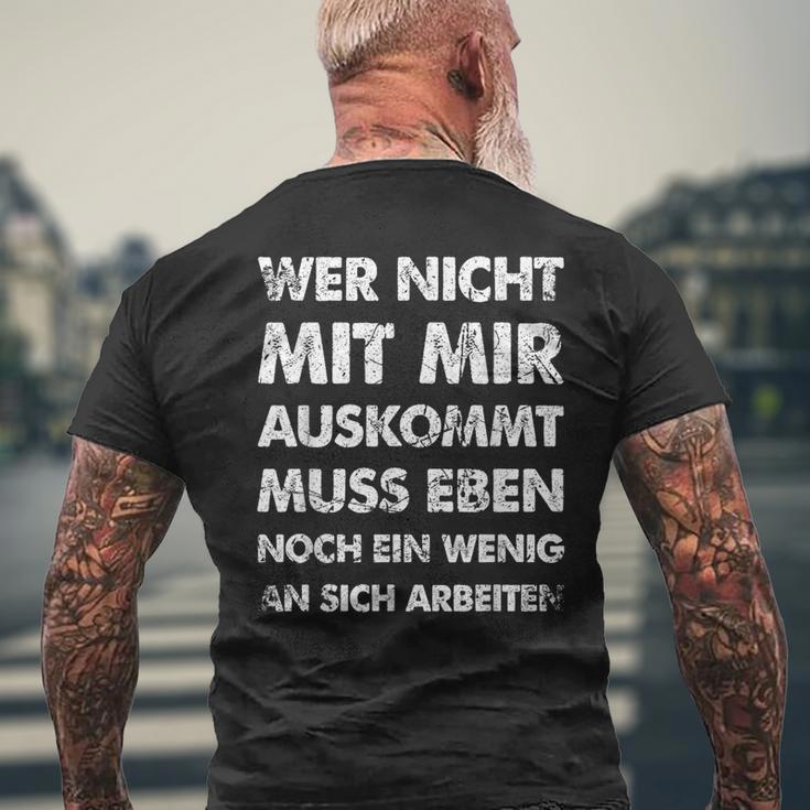 Wer Nicht Mit Mir Auskommt An Sich Arbeit German Langu T-Shirt mit Rückendruck Geschenke für alte Männer