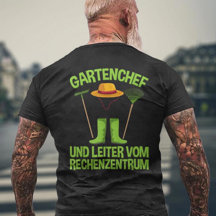 Gartenchef Und Leiterom Rechenzentrum Hobbygärtner Garten T-Shirt mit Rückendruck Geschenke für alte Männer