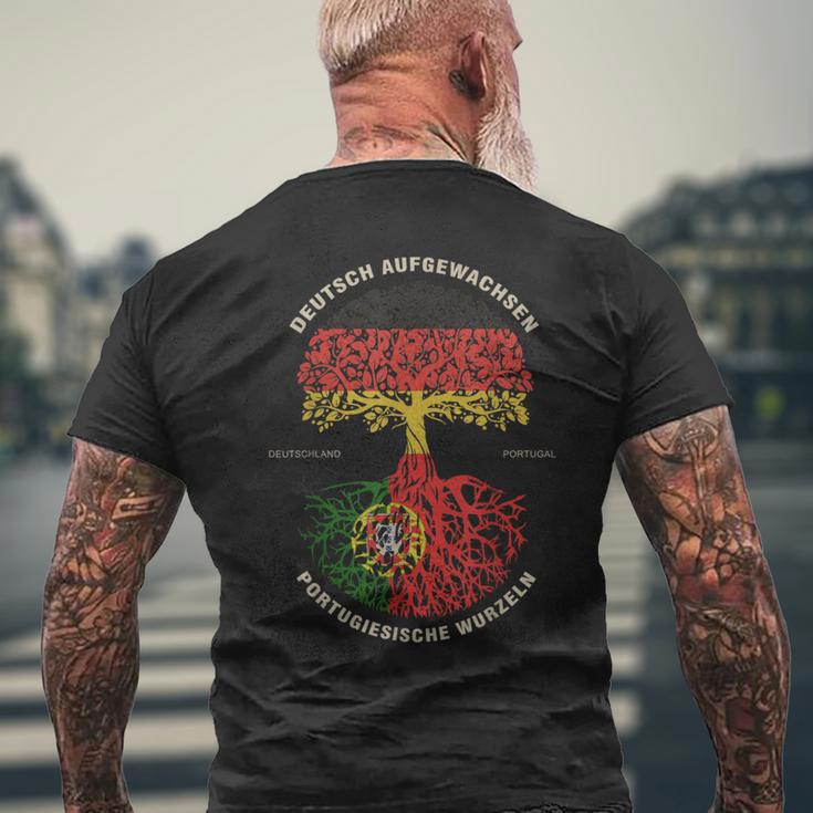 German Grown Portuguese Roots Portugal Flag T-Shirt mit Rückendruck Geschenke für alte Männer