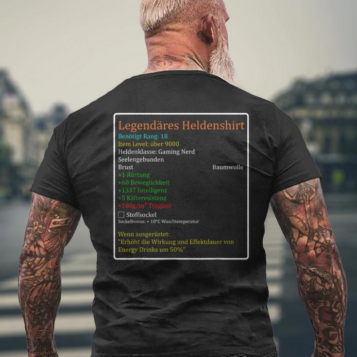 For Gamers And Mmo Rpg Nerds Legendary Heroes T-Shirt mit Rückendruck Geschenke für alte Männer