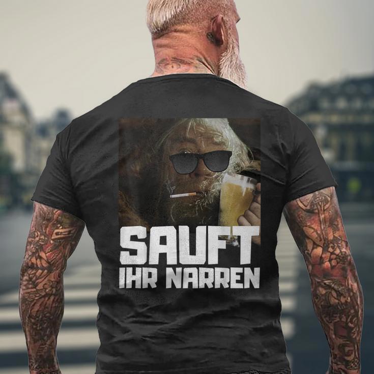 Gönndalf Sauft Ihr Narren T-Shirt mit Rückendruck Geschenke für alte Männer