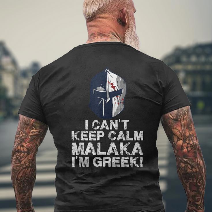 Greek Proud Malaka Greek Spartan Helmet T-Shirt mit Rückendruck Geschenke für alte Männer