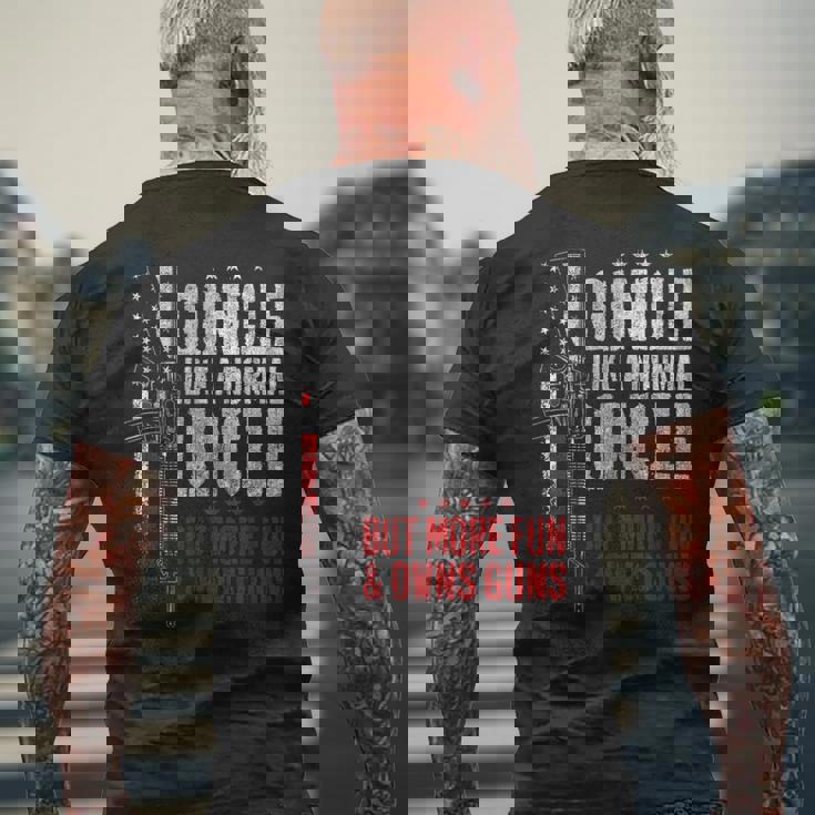 Guncle Like Normal Uncle More Fun Owns Guns Vintage Men's T-shirt Back Print Gifts for Old Men