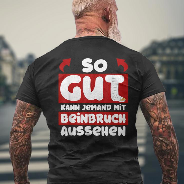 Gute Besserung Brochenes Bein T-Shirt mit Rückendruck Geschenke für alte Männer