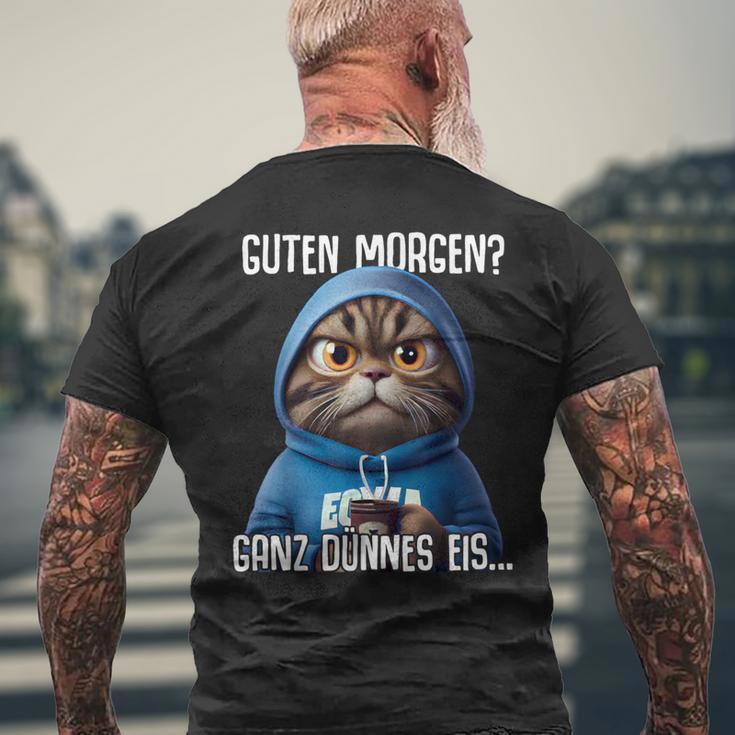 Guten Morgen Ganz Dünnes Eis Kaffee Saying T-Shirt mit Rückendruck Geschenke für alte Männer