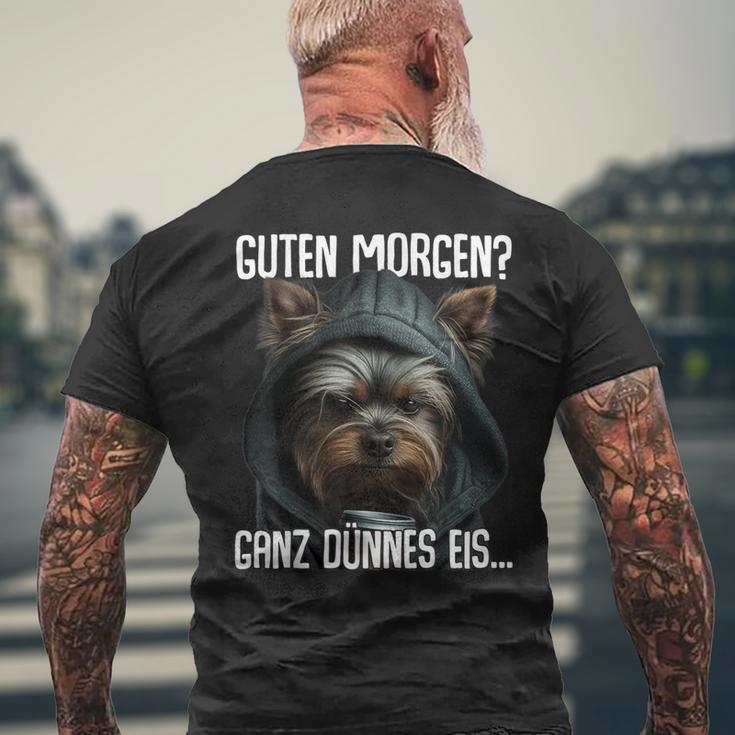 Guten Morgen Morgenmuffel Yorkshire Terrier T-Shirt mit Rückendruck Geschenke für alte Männer