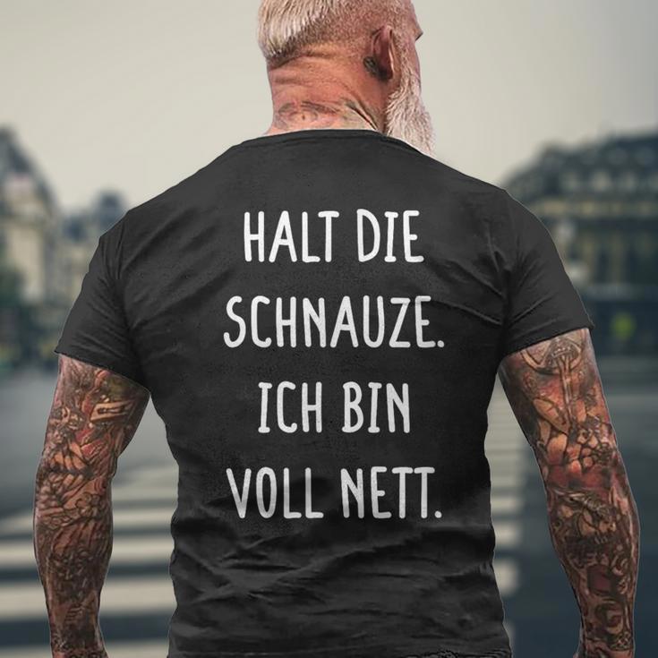 Halt Dein Maul Ich Binollnett Nett Cheek T-Shirt mit Rückendruck Geschenke für alte Männer