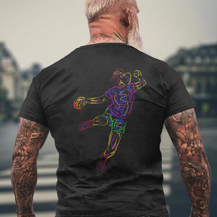 Handball Player Handball T-Shirt mit Rückendruck Geschenke für alte Männer