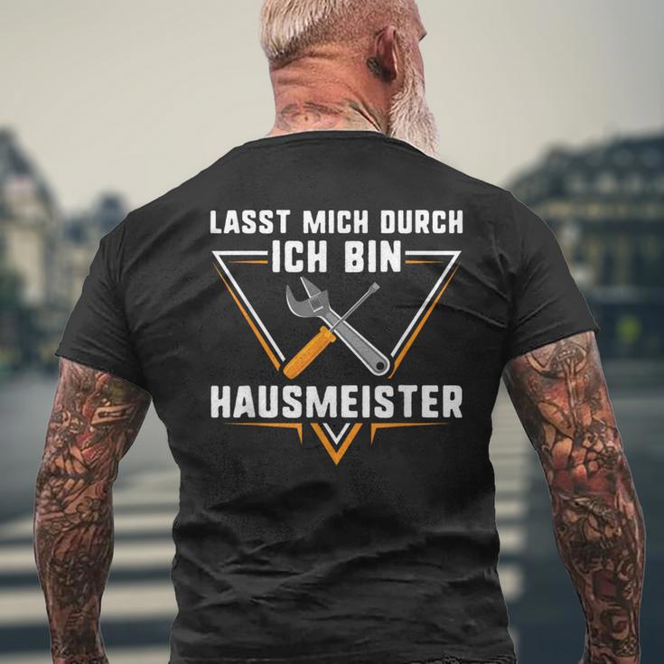 Hausmeister Lasst Mich Durch Ich Bin Hausmeister T-Shirt mit Rückendruck Geschenke für alte Männer