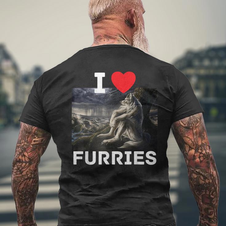 I Heart Werewolfs Cringe Werewolf Wolf Meme T-Shirt mit Rückendruck Geschenke für alte Männer