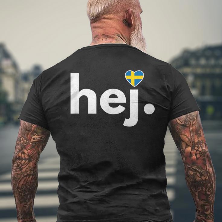 Hej Sweden Fan Travel Hobby Stockholm T-Shirt mit Rückendruck Geschenke für alte Männer