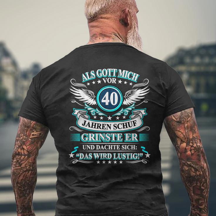 Herren Als Gott Michor 40 Jahen Krinste Er 40Th Birthday T-Shirt mit Rückendruck Geschenke für alte Männer