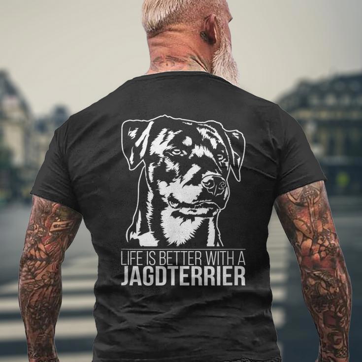 Hunting Terrier Life Is Better Slogan Dog T-Shirt mit Rückendruck Geschenke für alte Männer