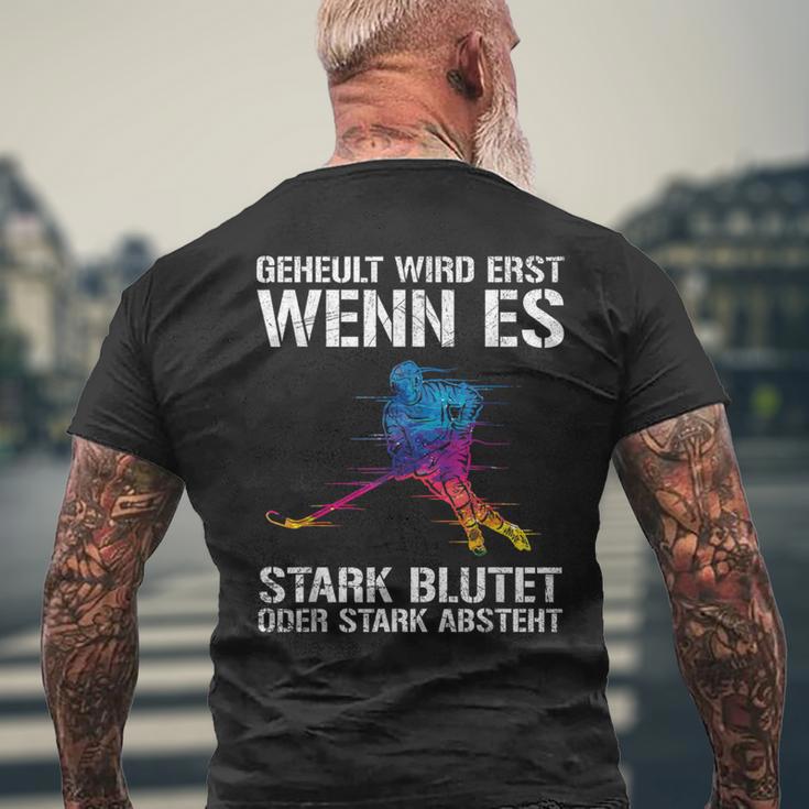 Ice Hockey Player Geheult Wird Wenn Es Blutet Or Absteht S T-Shirt mit Rückendruck Geschenke für alte Männer