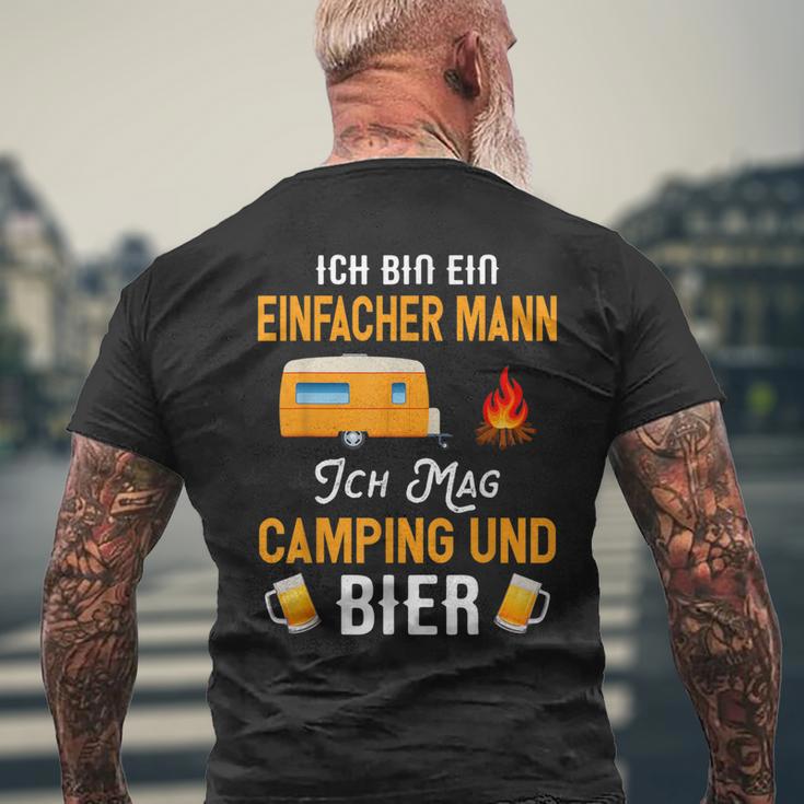 Ich Bin Ein Einfach Mann Ich Mag Camping Und Bier T-Shirt mit Rückendruck Geschenke für alte Männer