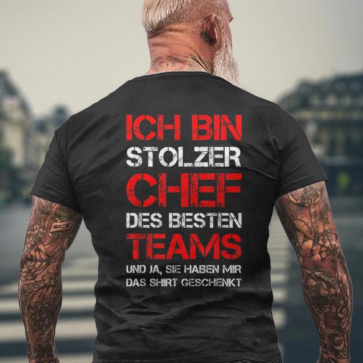 Ich Bin Stolzer Chef Des Besten Teams Colleagues Fun T-Shirt mit Rückendruck Geschenke für alte Männer