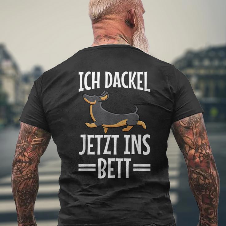 Ich Dachshund Jetzt Ins Bett Hund Müde Schlaf Sleep T-Shirt mit Rückendruck Geschenke für alte Männer