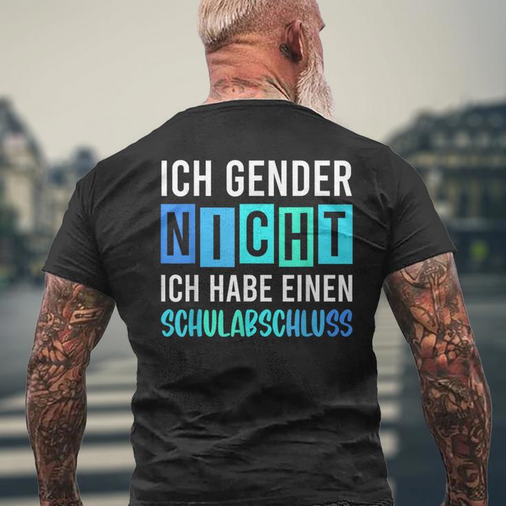 Ich Gender Nicht Ich Habe Einen Schulabschluss Blue T-Shirt mit Rückendruck Geschenke für alte Männer