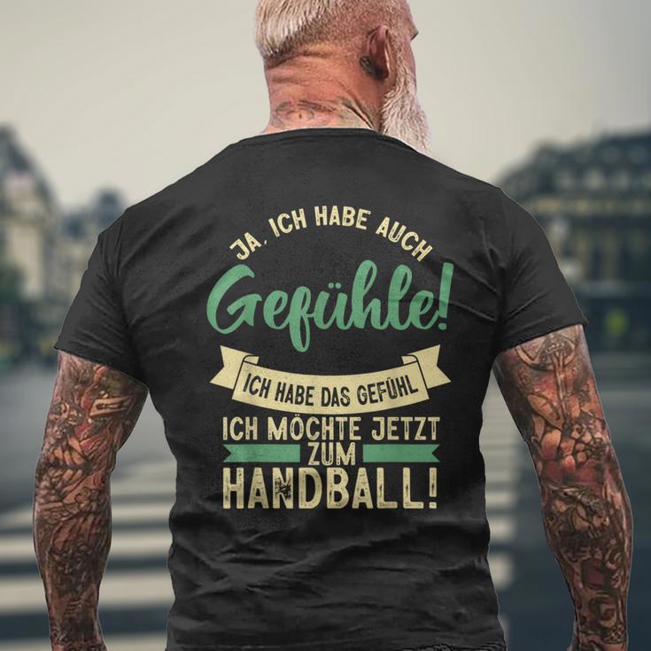 Ich Habe Das Gefühl Ich Möchte Handball Hanballer T-Shirt mit Rückendruck Geschenke für alte Männer