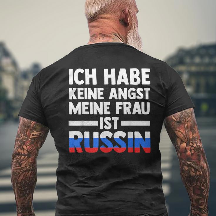 Ich Habe Keine Angst Meine Frau Ist Russin T-Shirt mit Rückendruck Geschenke für alte Männer