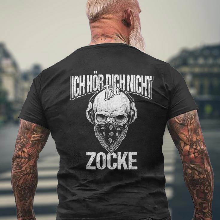 With 'Ich Hör Dich Nicht Ich Zocke Skull T-Shirt mit Rückendruck Geschenke für alte Männer