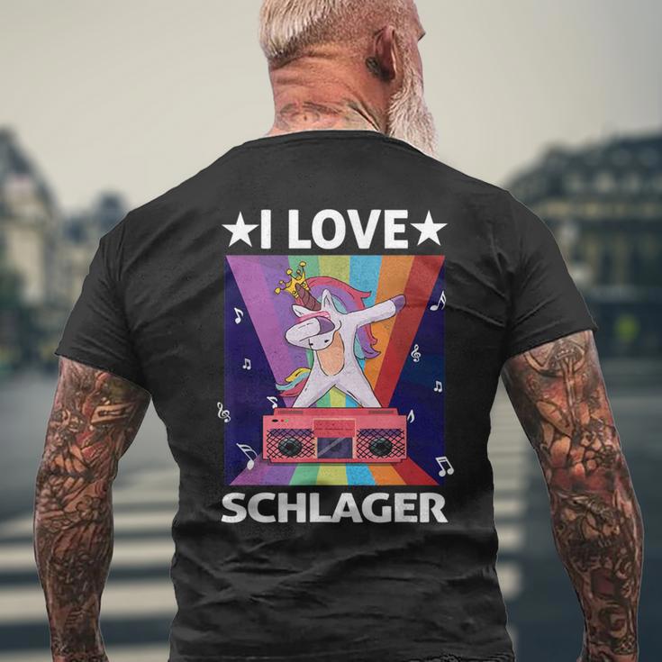 Ich Liebe Schlager Party Costume Folk Music I Love Schlager S T-Shirt mit Rückendruck Geschenke für alte Männer