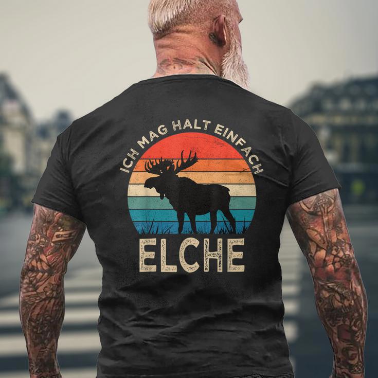 Ich Mag Halt Einfach Moose Animal Slogan Elk T-Shirt mit Rückendruck Geschenke für alte Männer