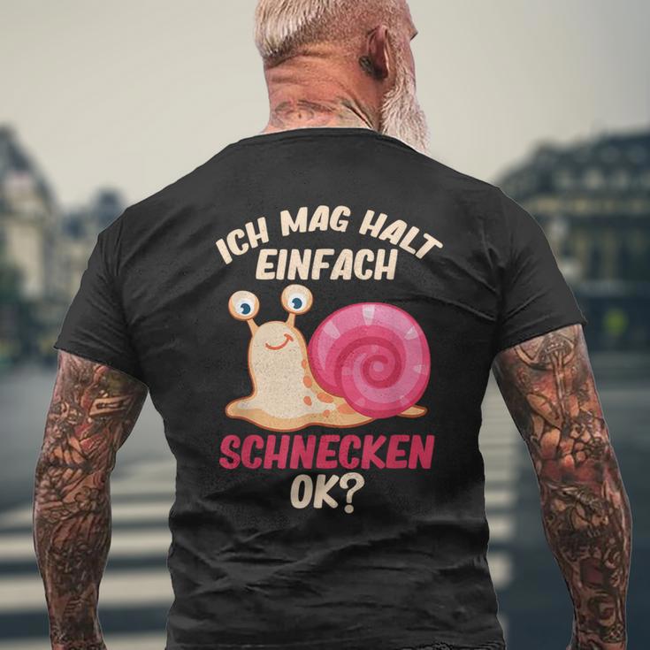 Ich Mag Halt Einfach Schnecken Ok Snail T-Shirt mit Rückendruck Geschenke für alte Männer