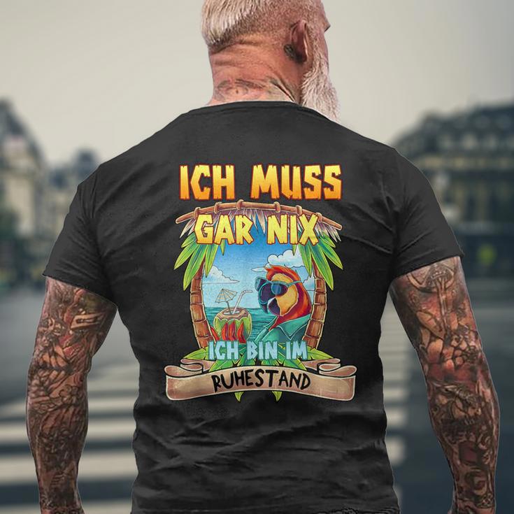 Ich Muss Gar Nichts Ich Bin Im Ruhestand Rentner T-Shirt mit Rückendruck Geschenke für alte Männer