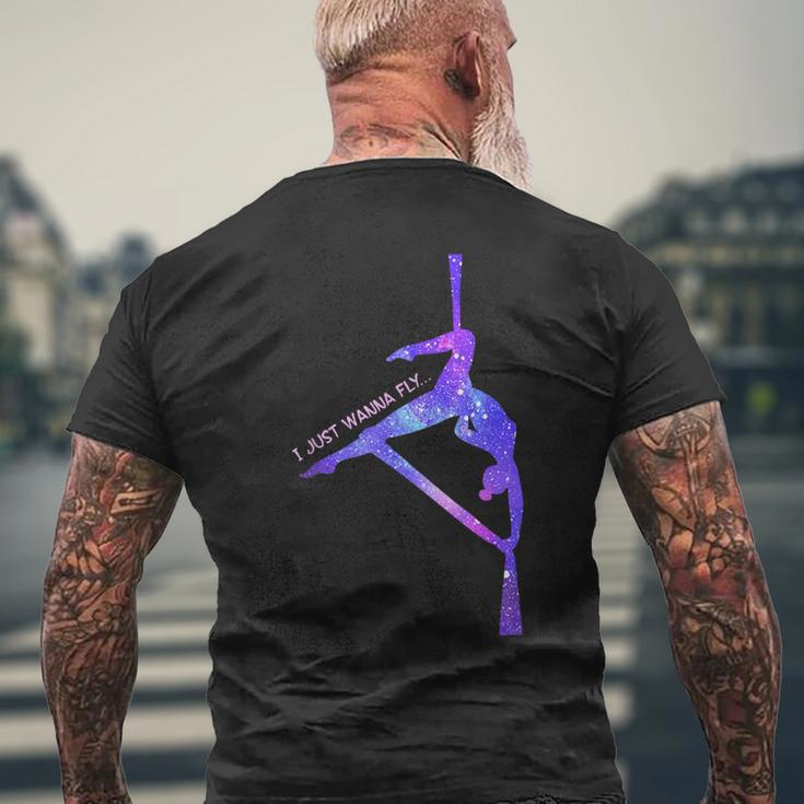 Ich Wanna Einfach Fliegen Aerial Stars Silks Aerialist Aerial Yoga T-Shirt mit Rückendruck Geschenke für alte Männer