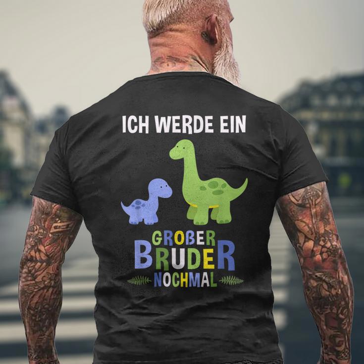 Ich Werde Ein Große Bruder Nochmal Dinosaur T-Shirt mit Rückendruck Geschenke für alte Männer