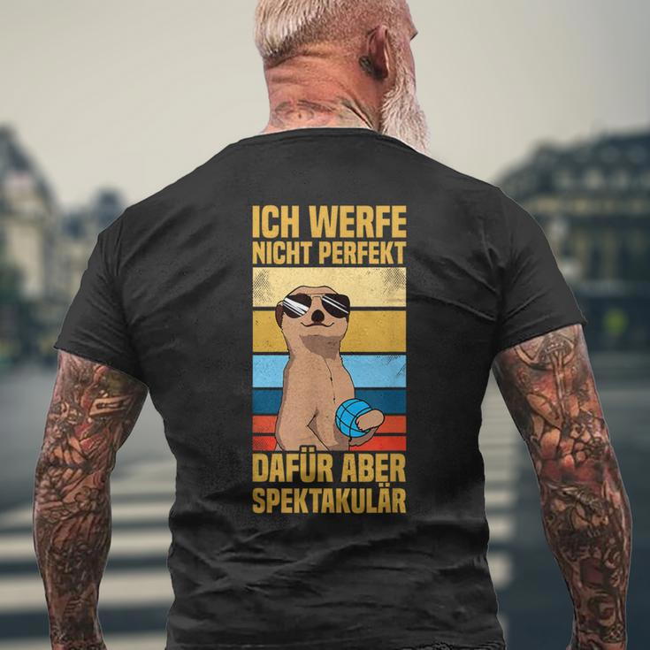 Ich Werfe Nicht Perfekt Boulespieler Petanque Boule T-Shirt mit Rückendruck Geschenke für alte Männer