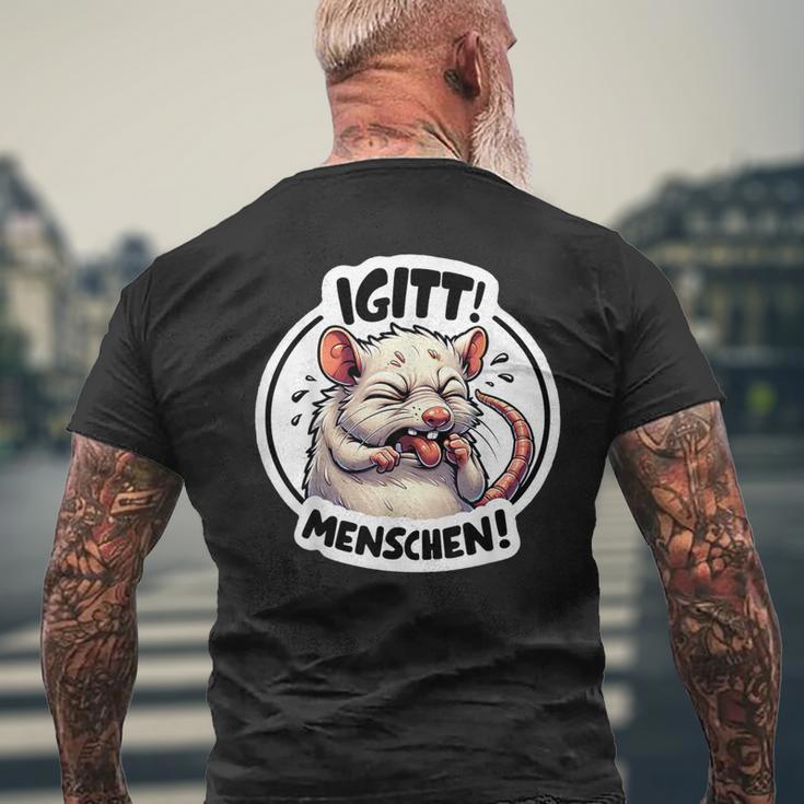 Igitt Menschen Ich Hasse Menschen Sarcasmus Ironie T-Shirt mit Rückendruck Geschenke für alte Männer