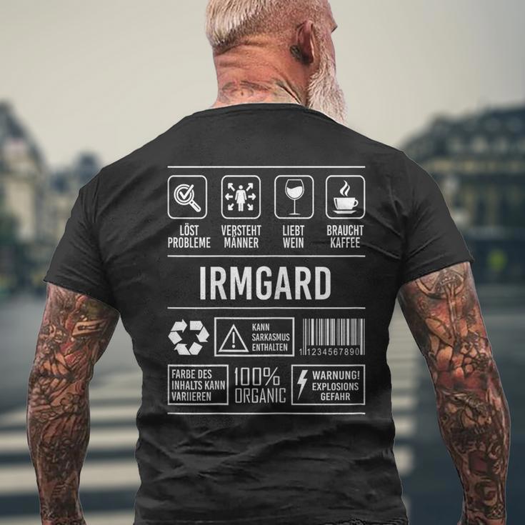 Irmgard Lustig Spruch Nameorname Geburtstag T-Shirt mit Rückendruck Geschenke für alte Männer