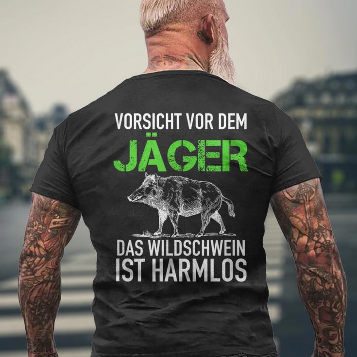 Jagd Jägerorsichtor Dem Jäger Wild Boar Is Harmlos T-Shirt mit Rückendruck Geschenke für alte Männer