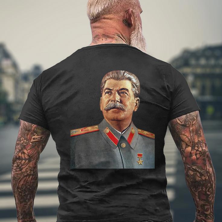 Josef Stalin Colour Portrait T-Shirt mit Rückendruck Geschenke für alte Männer