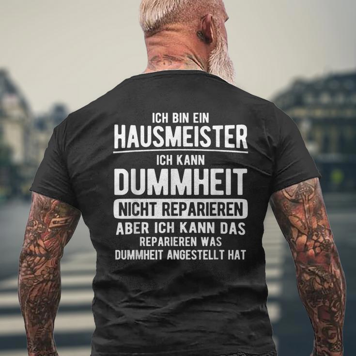 Kann Dummheit Nicht Reparieren Haustechnik Janitorial T-Shirt mit Rückendruck Geschenke für alte Männer