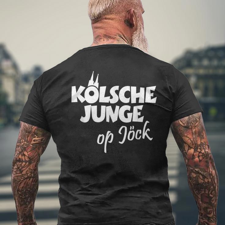 Kölsche Junge Op Jöck Kölner Unterwegs Cologne T-Shirt mit Rückendruck Geschenke für alte Männer