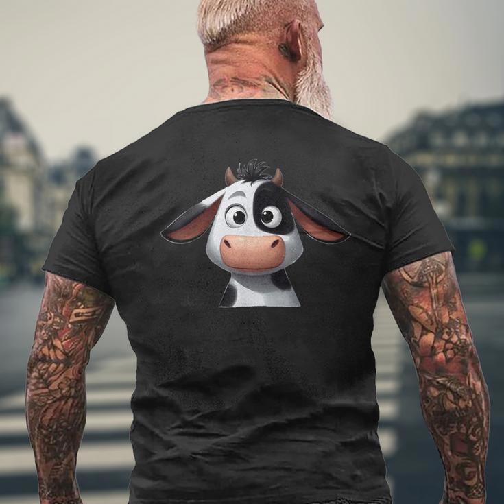 Kuh Lustig Süß Niedlich Comic Cartoon Kühe Tiere T-Shirt mit Rückendruck Geschenke für alte Männer