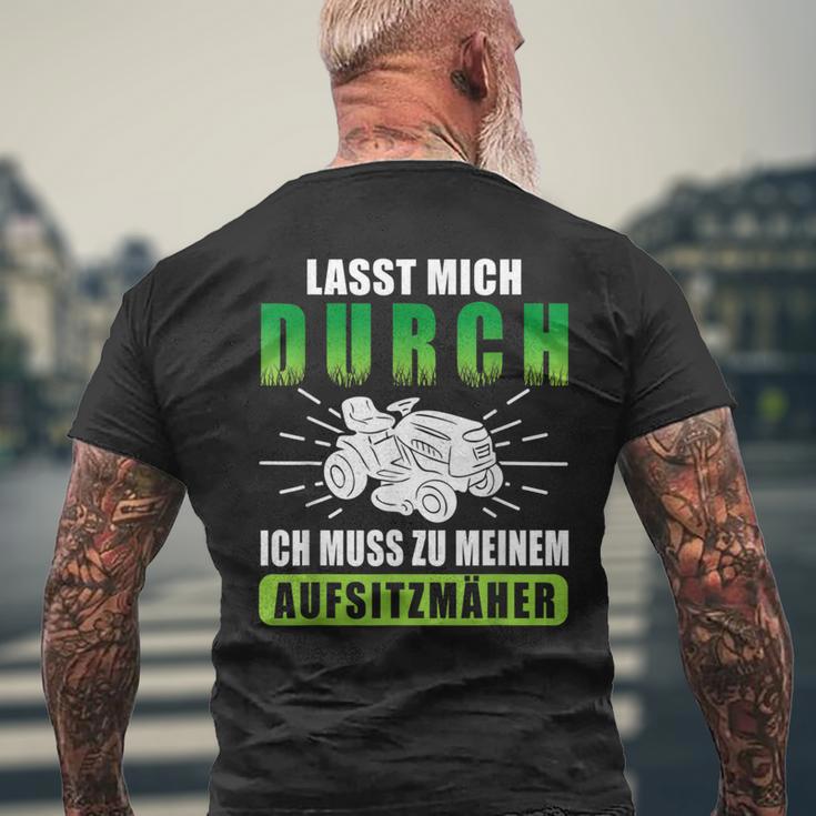 Lab Mich Durch Ich Muss Zu Meinem Ride-On Mower T-Shirt mit Rückendruck Geschenke für alte Männer