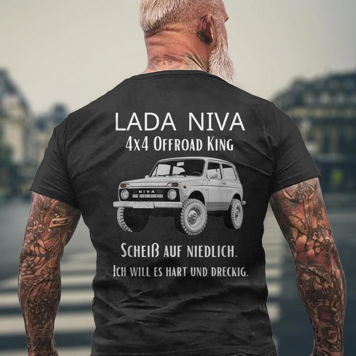 Lada Niva 4X4 Offroad King T-Shirt mit Rückendruck Geschenke für alte Männer